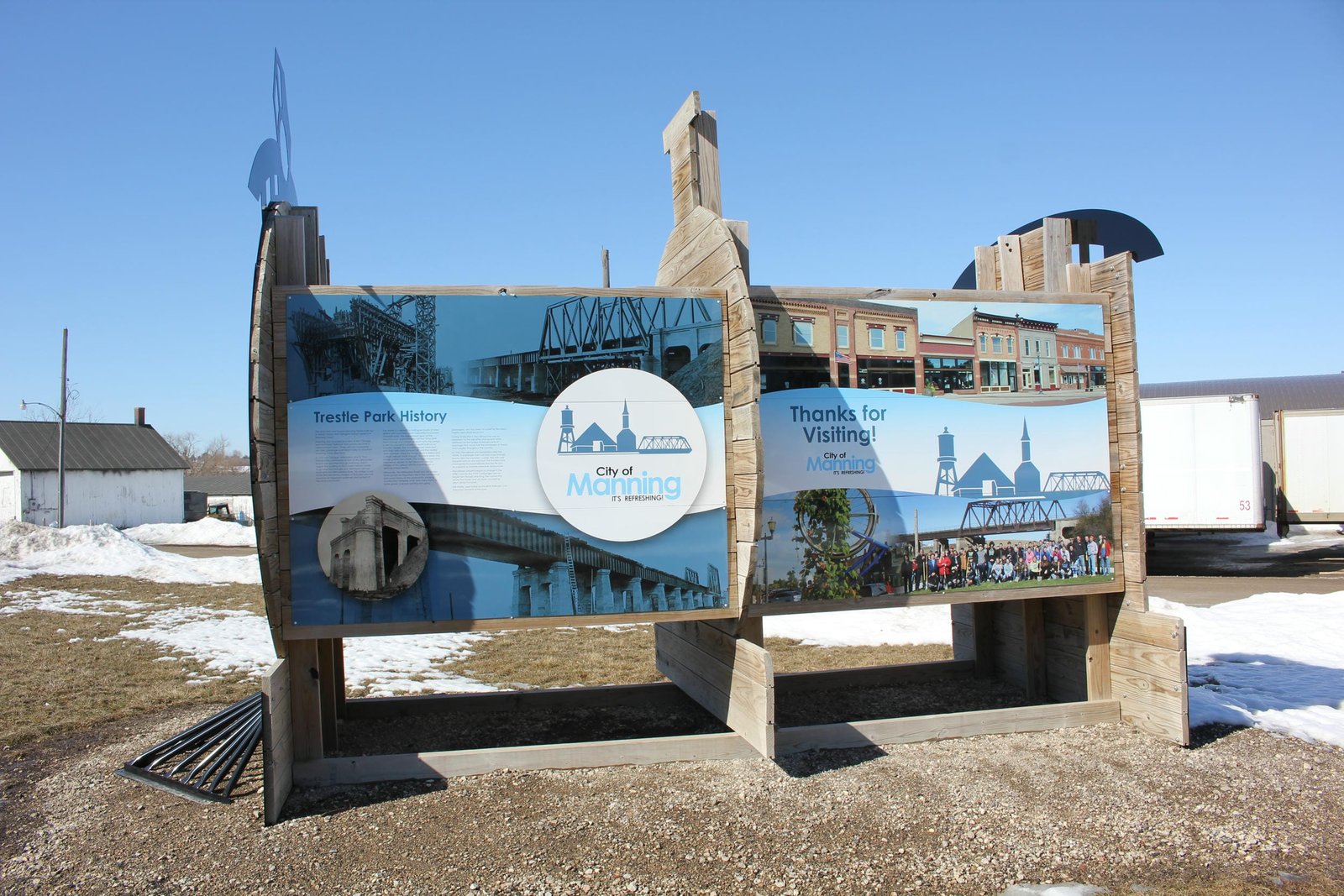 Interpretive sign near bridge